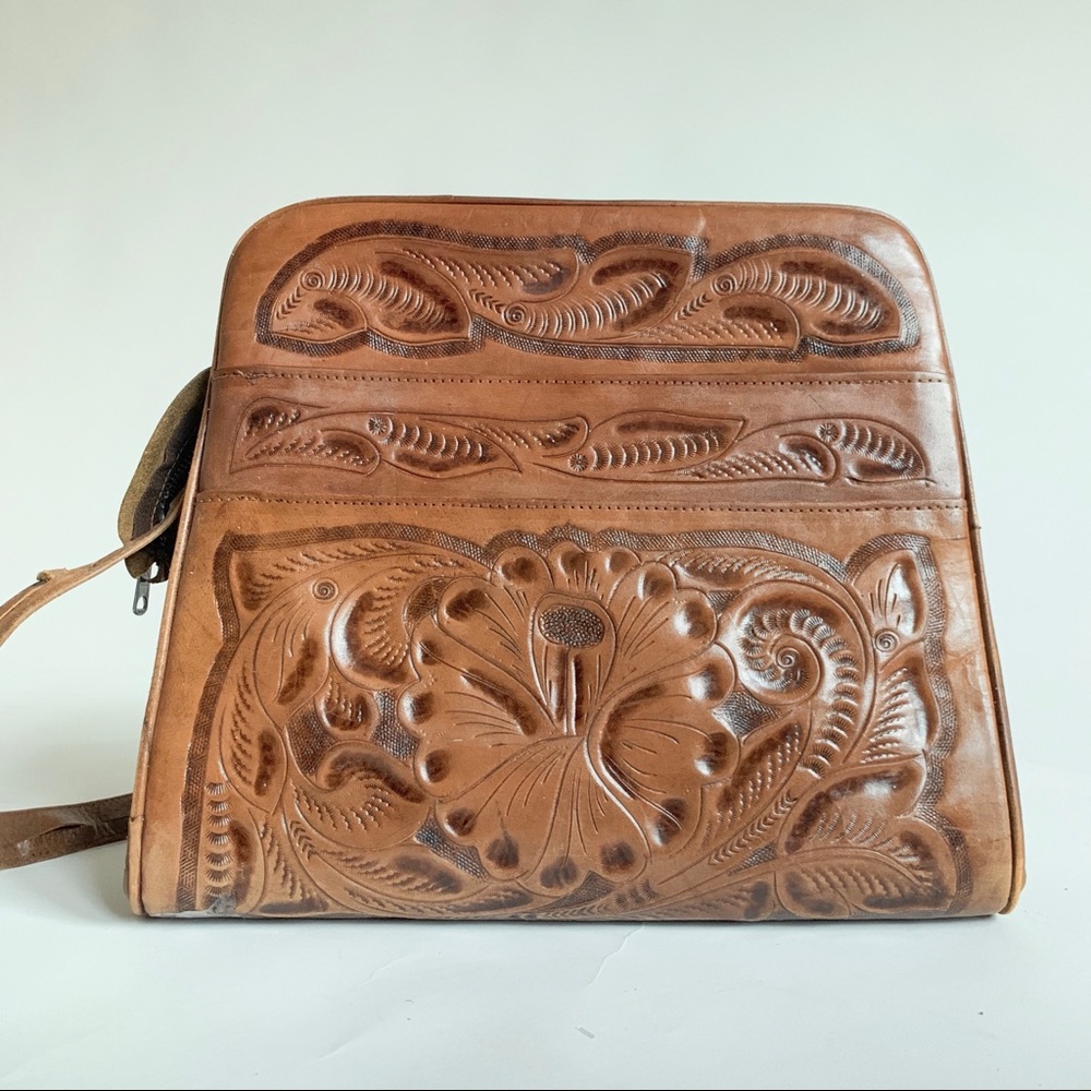 Vintage Tooled Leather Handbag